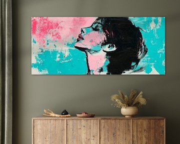 Colour portrait illustration of a woman by Poster Art Shop