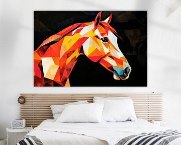 Gekleurd paardenhoofd illustratie - Geometrisch van Poster Art Shop
