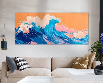 Coloured wave at sunset - Abstract by Poster Art Shop