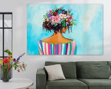 Coloured stripes and flowering hair by Poster Art Shop