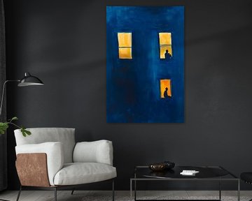 Window views in night blue - Quiet moments by Poster Art Shop