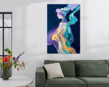 Flowing colours of a feminine silhouette by Poster Art Shop