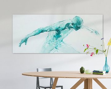 Vloeiende beweging in zachte kleuren van Poster Art Shop