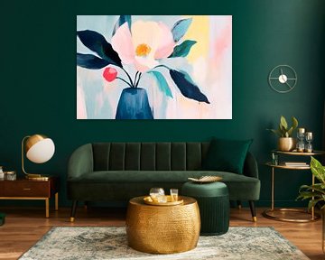 Floral abstrahierte Komposition in Pastell von Poster Art Shop