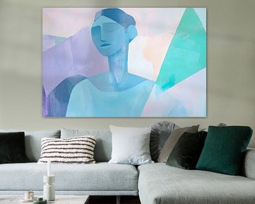 Woman in blue - Abstract colour composition by Poster Art Shop