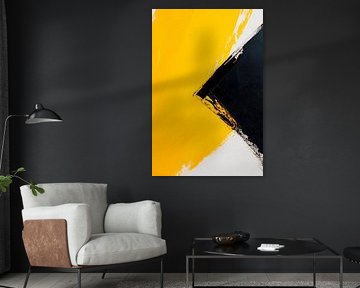 Aplats de couleur jaune et noir - Dynamique sur Poster Art Shop