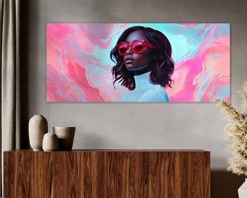 Futuristic portrait with vibrant colours by Poster Art Shop