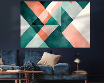 Geometric colour fusion in watercolour by Poster Art Shop