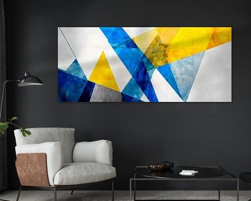 Geometric colour composition in blue and yellow by Poster Art Shop