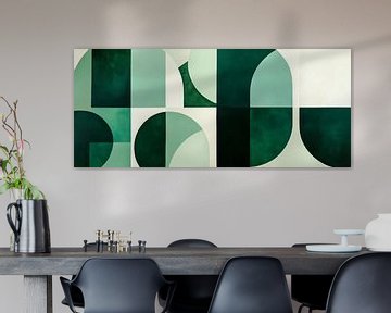 Geometrische vormen in groen - Abstract van Poster Art Shop