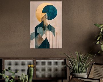 Geometrische harmonie met gouden accenten van Poster Art Shop