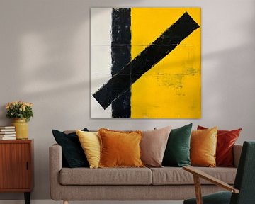 Geometric composition in black and yellow by Poster Art Shop
