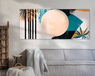 Geometric composition with palm shapes by Poster Art Shop