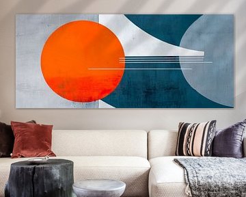 Composition géométrique avec cercle rouge sur Poster Art Shop