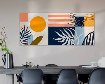 Composition végétale géométrique avec soleil sur Poster Art Shop