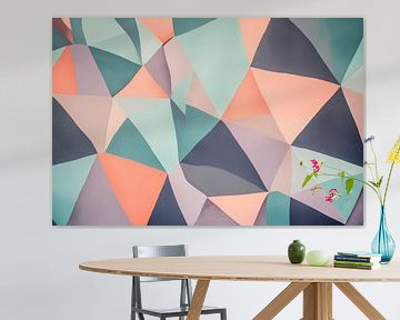 Geometrisch kunstwerk in zachte kleuren van Poster Art Shop