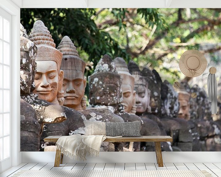 Beispiel fototapete: Figuren in Angkor von Levent Weber