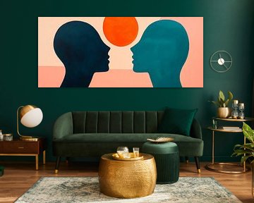 Facial contours in a play of colours - harmony by Poster Art Shop