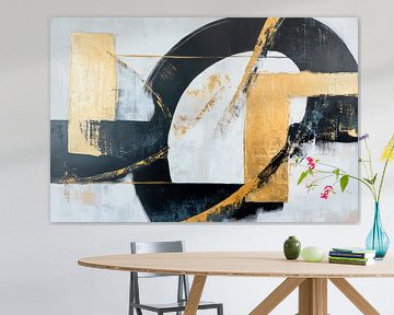 Golden accents on black and white by Poster Art Shop