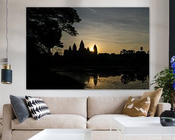 Zonsopgang over Angkor Wat van Levent Weber