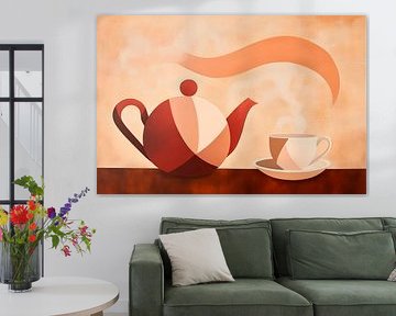 Coffee time with geometric teapot by Poster Art Shop