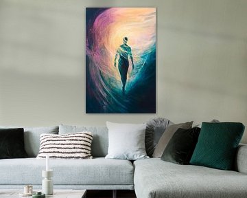 Impressionistic human silhouette - play of colours by Poster Art Shop