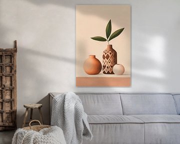 Artistieke vazen met plantentak van Poster Art Shop
