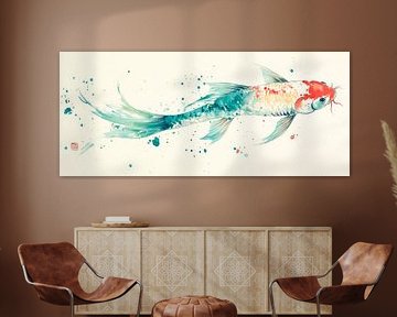 Koi-Fisch in sanften Aquarelltönen von Poster Art Shop