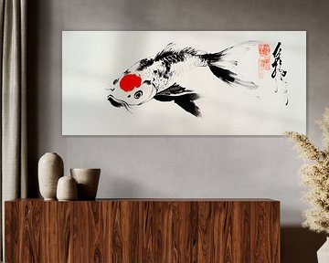 Koi fish in ink drawing - Elegant and simple by Poster Art Shop