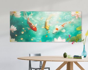 Koivissen in de vijver - kleurrijke harmonie van Poster Art Shop