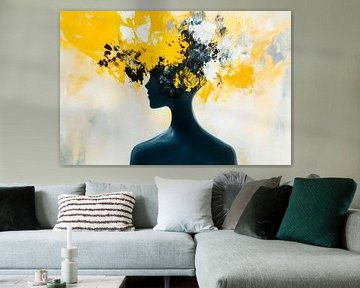 Hoofd kleuren - Bloemrijke gedachten van Poster Art Shop