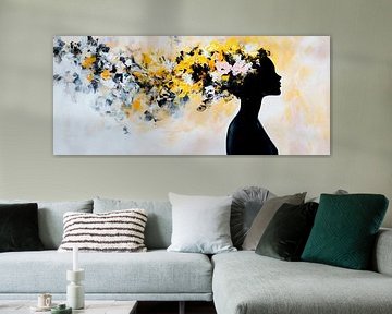 Creative flight of thought - Colourful silhouette by Poster Art Shop