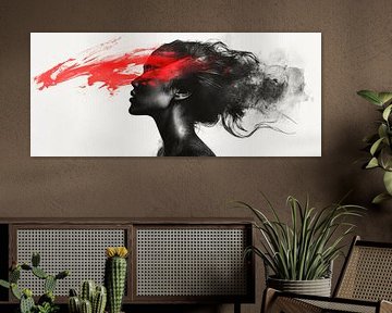 Creatief silhouet met een rood accent van Poster Art Shop