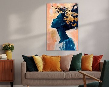 Creative portrait of a woman with gold accents by Poster Art Shop