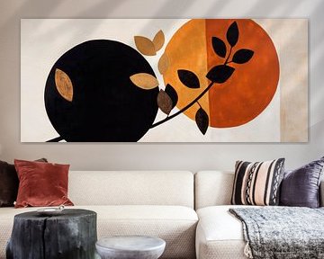 Circular shape with leaf motifs - Modern work of art by Poster Art Shop
