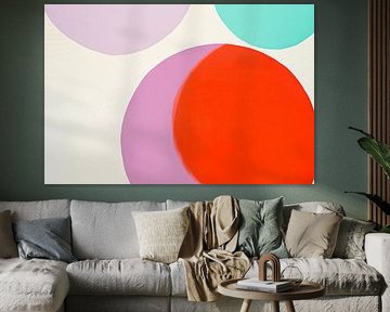 Circle abstraction in soft colours by Poster Art Shop