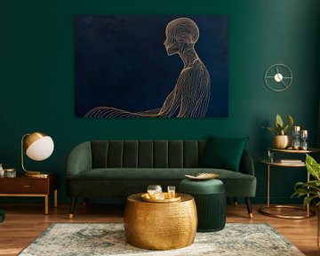 Lichaamscontouren op een donkere achtergrond van Poster Art Shop