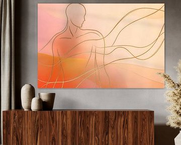 Lichaamscontour in zachte kleuren - Modern van Poster Art Shop