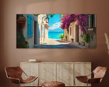 Coastal road with splendid flowers - idyll by Poster Art Shop