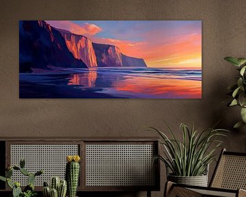 Kustlandschap bij zonsondergang - Pittoresk van Poster Art Shop