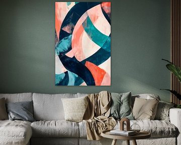 Courbes et couleurs - Harmonie abstraite sur Poster Art Shop