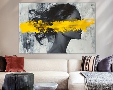 Artistic silhouette with yellow accent by Poster Art Shop