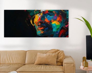 Vibrant colours - expressive portrait by Poster Art Shop