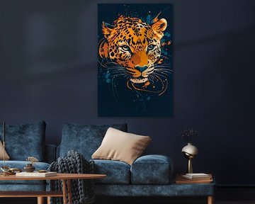 Leopard head with colourful play of colours by Poster Art Shop
