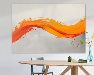 Bright brushstroke in orange by Poster Art Shop