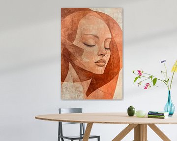 Rustiek Portret in Aardse Tint van Eva Lee