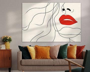 Lips and lines - Minimalist beauty by Poster Art Shop