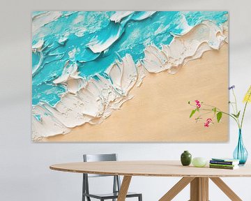 The sound of the sea in turquoise and beige by Poster Art Shop