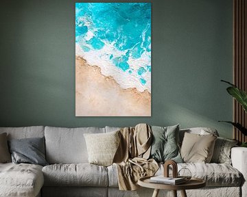 The sound of the sea in turquoise and sand by Poster Art Shop