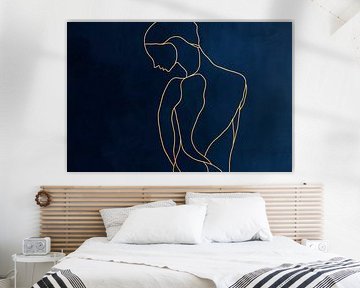 Minimalist body contours in blue by Poster Art Shop